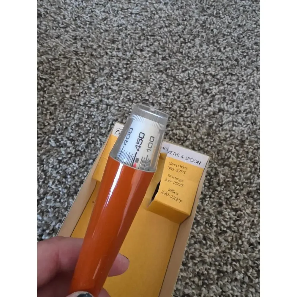 Vintage Thermo Spoon Cooking Thermometer Ladle 1960s Kitchen Gadget w Box Retro